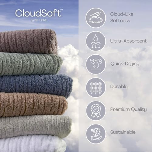 SKL Home CloudSoft Cotton Luxury 2-Piece Hand Towel Set, Clay - color: Clay, style: Hand Towels (Set of 2)