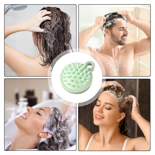 Hair Scalp Massager - Scalp Shampoo Massager | Scalp Massager Brush | Shampoo Brush with Silicone Bristles | Scalp Massager Shampoo Brush | Head Scubber for Wife Women Father Men Husband - color: Green