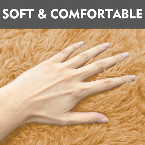 RUN HELIX Shaggy Bathroom Rugs Sets 3Piece Bath Mat for Bathrom Non-Slip Bathrom Mats Water Absorbent Bath Rug Floor Mats Soft Washable Shower Rug with U-Shaped Contour Rug Toilet Lid Cover Brown - color: Brown