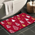 Identiy Christmas Bath Mat, Red Christmas Trees Bathroom Rug, Soft Super Absorbent Machine Washable Quick Dry and Non-Slip Bathtub Mat for Tub Shower Bathroom Floor 17"x29.5" - color: Red Christmas Trees
