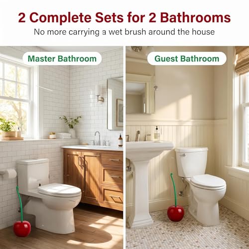 Toilet Bowl Brush with Holder Set: 360°Under Rim Toilet Scrubber 2pcs for Daily Home Cleaning-removes 99% of Stains in 30 Seconds with Zero Residue
