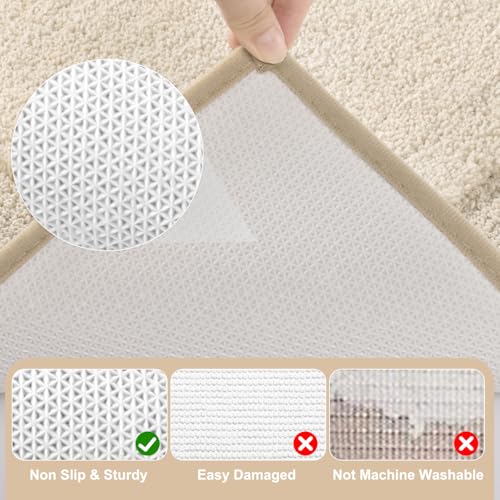SHACOS Light Beige Bathroom Rugs Sets 3 Piece Bath Mat U Shaped Toilet Rug | 20x32+ 16x24+ 20x24, Soft Fluffy Microfiber Bath Rugs Set, Non Slip Washable Absorbent Bathroom Floor Mats Carpet Shower Rug - color: Light Beige, size: 16"x24"+ 20"x32"+U Shape