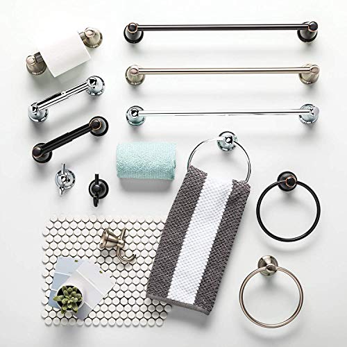 Franklin Brass 3-Piece Oil Rubbed Bronze Bathroom Set Towel Rack, Ring, Toilet Paper Holder| Kinla Bath Accessories - color: Oil Rubbed Bronze, style: 3-Piece Bath Accessory Set