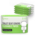 Toilet Seat Cover Paper Flushable (50 Pack) - XL for Adults and Kids Potty Training, 100% Biodegradable Travel Supplies Essentials for Public Restrooms, Airplane, Camping, Festivals