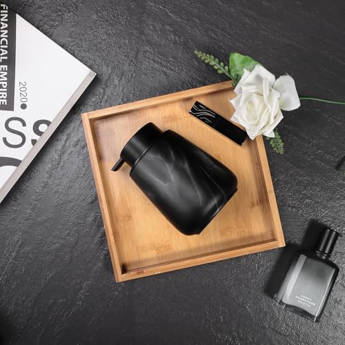 12Oz Ceramic Liquid Soap Dispenser - Modern Lotion Hand Soap Dispenser with Easy-to-Press Black Pump, Reusable and Refillable Dish Soap Dispensers for Bathroom & Kitchen, Marble Black - color: Marble Black, style: Liquid Pump