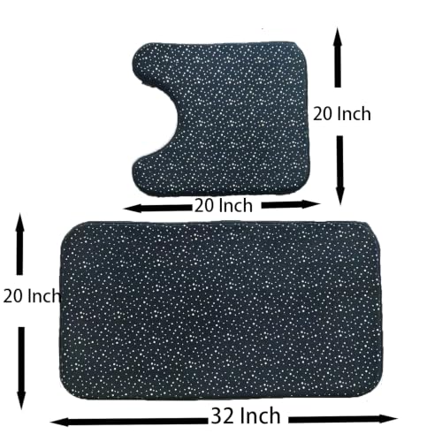 Madeals Memory Foam Bathroom Toilet Rug Set 4 Piece with Toilet Lid Cover and Tank Covers Shiny Black Specks - color: Black Specks
