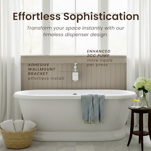 Shampoo and Conditioner Dispenser Wall Mounted Set of 1 Clear - No Drill Shower Soap Dispenser for Bathroom Refillable - Spa Hotel Style Accessories by MaisoNovo - color: Clear Set of 1