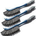 3 Pack Hard Bristle Scrub Brush Set, Cleaning Brush Designed for Cleaning Shower, Bathroom Faucets, Tile Grout, Sink Edges, Around Toilets, and Hard to Reach Corners and Crevices