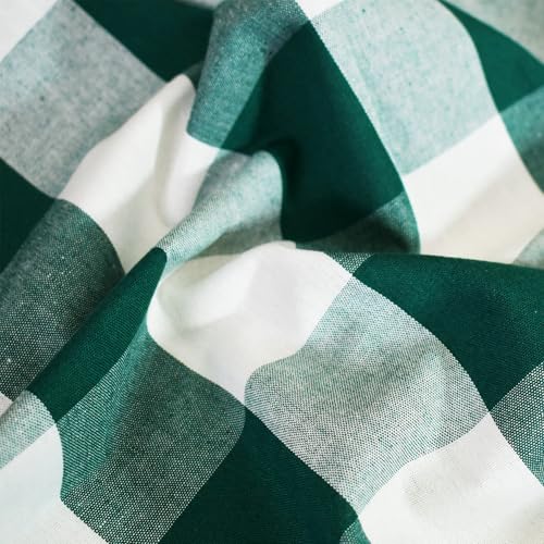 3 Pieces Tier Curtains and Valance Set Buffalo Check Kitchen Tiers Plaid Gingham Rod Pocket Classic Short Small Cafe Curtains Country Farmhouse Cafe Bathroom 54"x18"/27"x24" Dark Green & White - color: Plaids Dark Green&white, size: 27"W x 24"L (Pack of 3