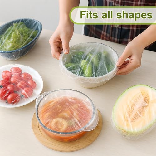500PCS Bowl Covers for Bread Proofing – QUINGLU Elastic Plastic Food Covers | BPA-Free Reusable Disposable Wraps, Thickened Shower Caps for Bowls, Plates, fruit, Leftovers & Outdoor Picnics - size: Large-500