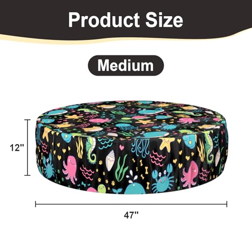 Foldable Round Dog Swimming Pool Cover, for 32 "/63“/48” Collapsible Outdoor Tub, PVC Coating Waterproof and UV Protection, Leakproof Washable Kiddie Pet Small Paddling Bath Accessories - size: M-48*12 inch