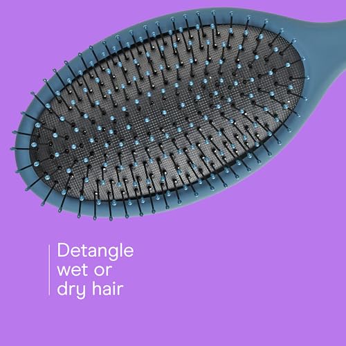 Conair Detangling Hair Brush Set, 3-Pack Detangler Brushes for Wet or Dry Hair, Gentle Detangler for All Hair Types, Bristle Hair Brushes for Women, Beige, Navy, and Coral - color: Beige,Navy,Coral, size: 3 Count Full Size
