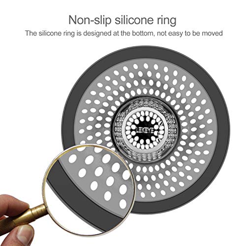 LEKEYE Drain Hair Catcher/Bathtub Shower Drain Hair Trap/Strainer Stainless Steel Drain Protector(Patented Product) - color: Silver