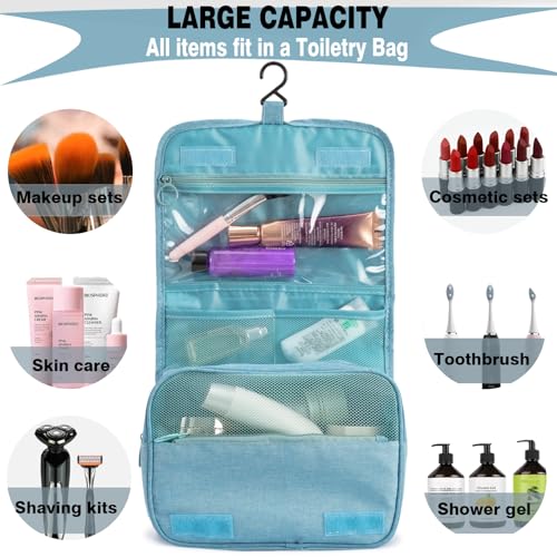 L&FY Multifunction Portable Travel Toiletry Bag Cosmetic Makeup Pouch Toiletry Case Wash Organizer - color: Canvas Navy, size: Compact Size