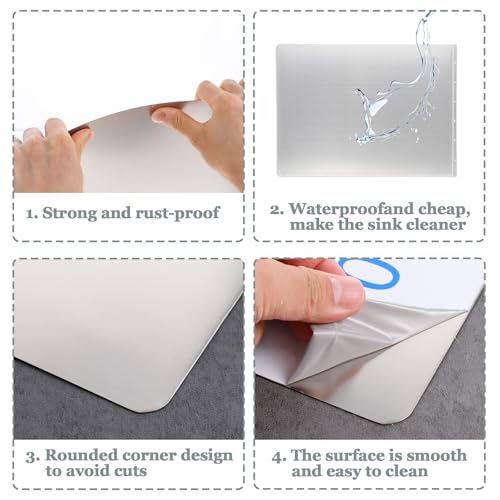 2 Pcs Stainless Steel Side Splash Guard for Sink, Wall Mount Guard with Screws, Commercial Restaurant Hand Sink and Compartment Prep Sink, Kitchen Sink Splash Protector Supply(16 x 12 Inch)