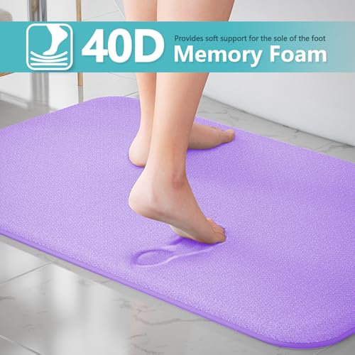 RUN HELIX Bathroom Rugs Sets 3 Piece, Soft Absorbent Memory Foam Bath Mats Set, Dry Fast Bath Mat, Machine Washable Bath Rug Set for Bathroom （Lilac） - color: Lilac