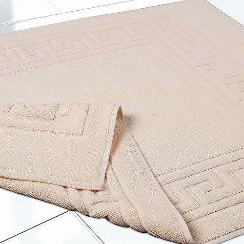 Superior Heavyweight Cotton Bath Mats, Bath Rugs For Bathroom Accessories, Washable Rug For Shower, Bath, Toilet, Modern Decor, No Backing, Luxury Hotel And Spa Quality, Set of 2, 22" x 35", Ivory - color: Ivory, size: 22" x 35" (Set of 2)