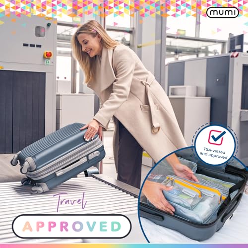 MUMI Travel Toiletry Bag Set of 3 – Clear TSA Approved Toiletry Bags for Women – Reusable Water-Resistant Makeup Organizer Pouches for Skincare, Cosmetics, Travel Accessories, Airport Packing - Purple - color: Purple