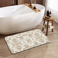 Yellow Flowers Bathroom Rug, Rapid Dry Absorbent with Non-Slip Rubber Base Bath Mats for Bathroom 17"x30" - color: Yellow Flowers