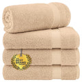 Cotton Paradise Turkish Towel Set, Soft Absorbent Quick Dry, 4 Piece Bath Towel Set, Beige - color: Beige, size: 4 PC SET (27x54")