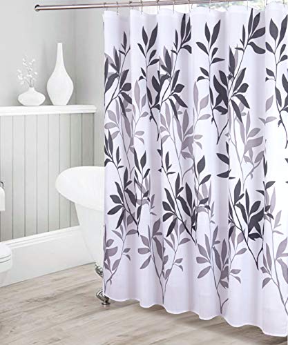 Bathroom Collection Charcoal 16pc Bathroom Accessory Set - Non-Slip Bath Mat, Non-Slip Contour Mat, Toilet Lid Cover and Waterproof Shower Curtain with Rustproof Metal Roller Hooks - color: Charcoal