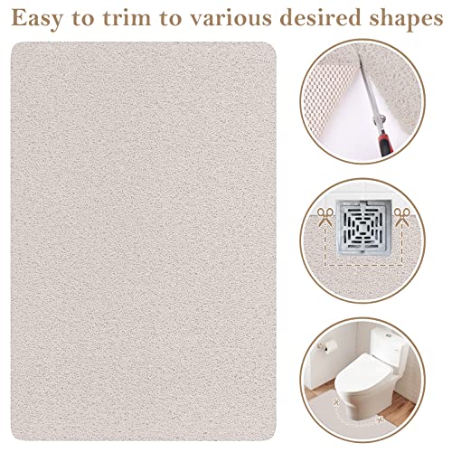 Shower Mat Bathtub Mat Non-Slip,47x16 inch, Soft Tub Mat with Drain,PVC Loofah Bath Mat (Phthalate Free) for Tub and Bathroom,Quick Drying,White - color: White, size: 47" x 16" (Rectangular)