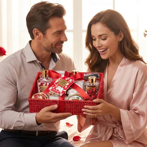 Spa Gifts for Women, Skin Care Gift Set - Rose Spa Gift Baskets for Women