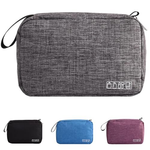 Hanging Toiletry Bag Wash Bag Makeup Cosmetic Organizer for Women or Man,Foldable Compact Size,Super Durable Fabric Hanging Toiletry Bag (Grey) - color: Grey