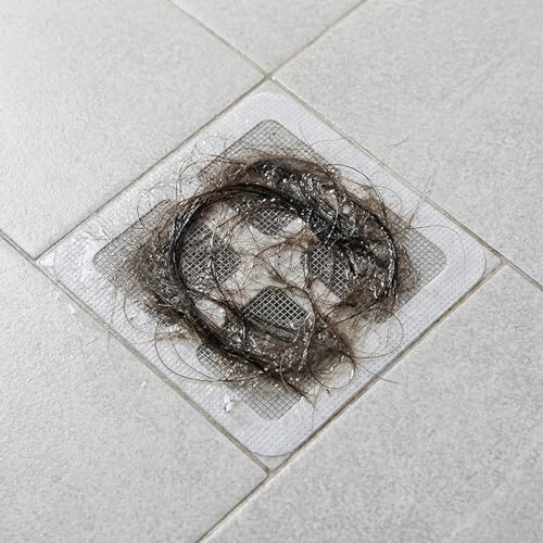 Disposable Shower Drain Hair Catcher, 30 Pack Peel-Stick Mesh, 3.94 Inch | Fiberglass Mesh Traps Hair, Pet Fur and Debris; Adhesive Fits Flat Shower, Tub, Sink and Laundry Drains up to 4 in - size: 30pcs