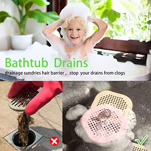 2 Pack Drain Hair Catcher Sturdy Silicone Shower Drain Protector Sink Drain Strainer Hair Stopper for Shower Kitchen Bathroom Tub Orange - color: Orange