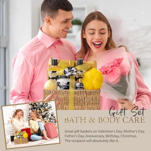 Spa Kit Gifts for Women Gift Basket, 15Pcs Bath and Body Spa Gift Basket | Home Spa Self Care with Purse Handbag, Relaxing Pampering Care Kit Orchid Jasmine Gifts for Birthday, Mom, Anniversary