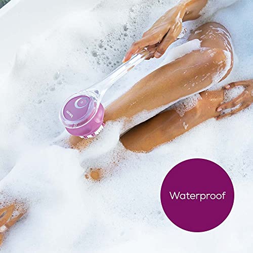 Beurer FC55 Electric Body Scrubber for Exfoliating and Massage, Waterproof for Showering, Cordless and Rechargeable, Spinning Skin Cleansing Brush with 2 Attachments - style: FC55 - Rechargeable, Removable Handle