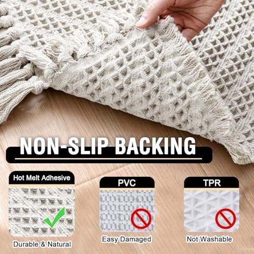 H.VERSAILTEX Waffle Bath Mat Super Absorbent Boho Bath Mat Non Slip Bath Rugs for Bathroom Floor Machine Washable Dry Fast Bathroom Rugs with Tassels (17 x 24 Plus 17 x 24 Inches, Ivory White) - color: Ivory White, size: 17" x 24" Plus 17" x 24"