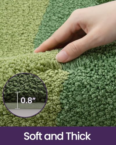 DEXI Bathroom Rugs Non Slip, 32x20 Washable Microfiber Bath Mat Quick Dry, Absorbent Ultra Soft Natural Mountains Bathmat for Shower Floor Tub Sink, Green - color: Green, size: 32" X 20" (Rectangular)