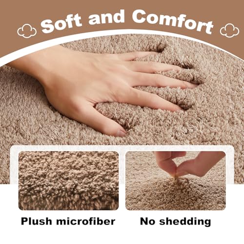TYUU Beige Bathroom Rugs, Ultra Soft Bath Rugs Non Slip Washable, Super Absorbent Quick Dry Bath Mat with Rubber Backing for Bathroom Floor, Shower, or Sink, Beige 24" x 36" - color: Beige, size: 24" x 36"