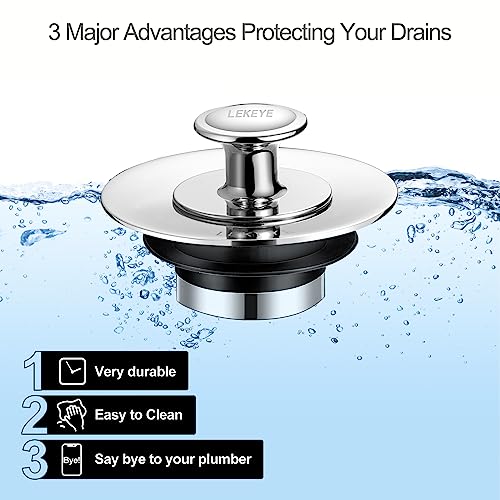 LEKEYE Shower Drain Hair Catcher | Bathtub Stopper/Strainer Stainless Steel Drain Protector - color: Stainless Steel