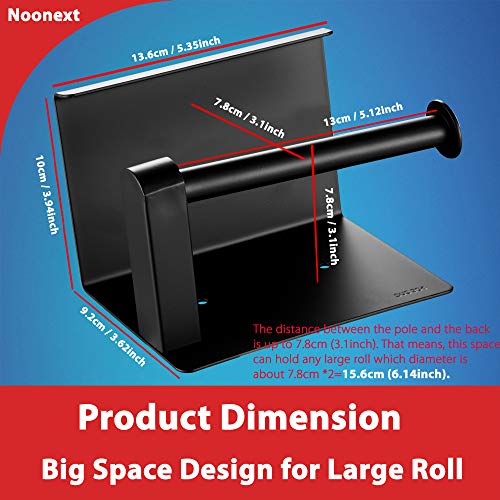 Matte Black Toilet Paper Holder Adhesive, Toilet Paper Roll Holder with Shelf, 3M Adhesive No Drill or Wall-Mounted with Screws for Bathroom & Kitchen - color: Black