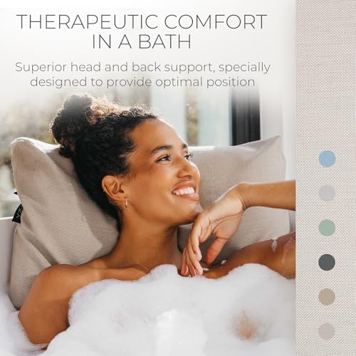 BADESOFA® Luxury Bathtub Pillow L in Ivory Pearl, Quick Drying Technology | Large Bath Pillow for Therapeutic Neck and Back Support, Premium Full Body Bath Tub Cushion, Luxury Spa Gift - color: Ivory Pearl, size: Large (Single Pillow)