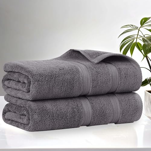 Superior Cotton Bath Sheet Set, Daily Use, Bathroom, Guest Room, Bath, Shower, Pool, Body, Home Essentials, Quality Soft Plush Absorbent Towels, Zero Twist, Smart Dry Collection, Set of 2, Grey - color: Grey, size: 2PC Bath Sheet