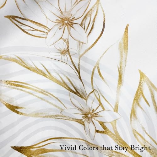 Black and Gold Shower Curtain, White Grey Abstract Art Pattern, Mid Century Modern Polyester Fabric, Cool Boho Mens Bathroom, 60x72 Inch, 12 Hooks Included - color: Black, size: 60"W x 72"L (Pack of 1)