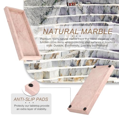 Natural Marble Tray, Stone Tray for Bedroom/Bathroom/Kitchen/Vanity Countertop, Jewelry Tray for Rings Earrings Necklace Bracelet Watch, Room Decor Aesthetic - color: Starry Sky White, size: 11.8" x 5.1" x 1.2"