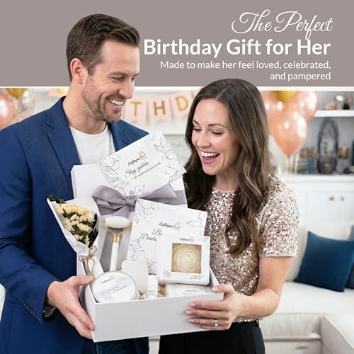 Luxury Spa Gifts for Women, Pamper Self Care Gift Set with Shower Steamers, Body Scrub, Candle & Gua Sha, Birthday, Bridal Shower & Thank You Gifts - color: Birthday