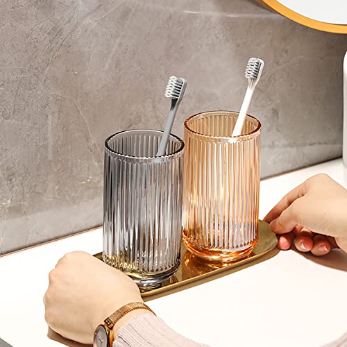 Gaolinci 2 Pcs Glass Tumbler Cup,Toothbrush Holder, Bathroom Cups, 13 oz - color: Grey, size: 13 oz