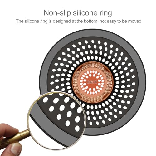 LEKEYE Shower Drain Hair Catcher/Bathroom Drain Cover/Bathtub Drain Strainer/Shower Stall Drain Protector(Red Copper) - color: Red Copper