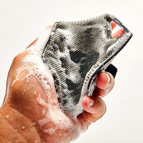 TOOLETRIES Silicone Body Scrubber, Loofah Alternative - Charcoal | Exfoliating shower scrubber for sensitive skin that dries quickly and stays hygienic for everyday use.