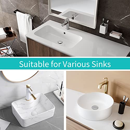 Sink Stopper, Bathroom Sink Drain Strainer with Hair Catcher, for 1.04’’~1.97’’ Drain Hole, Brass Universal Drain Cover, Pop Up Basin Plug - color: Chrome - 1.04-1.97"