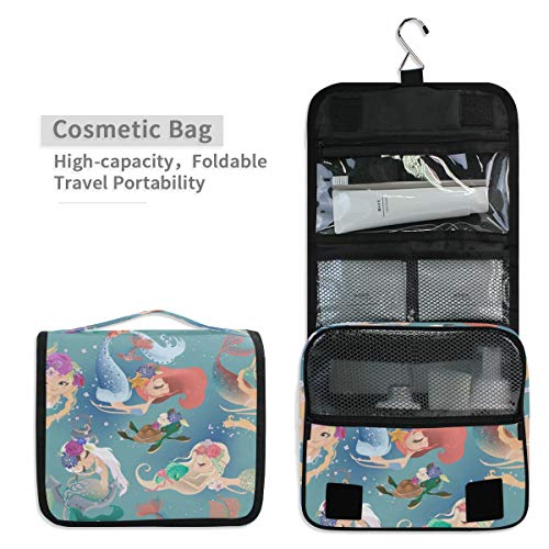 senya Hanging Travel Toiletry Bag Kit Makeup Case Cosmetics Organizer for Men Women - color: Mermaid Girls Princess