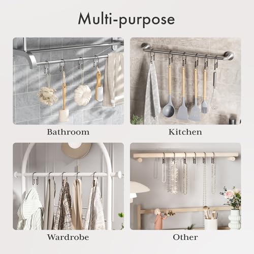 AmazerBath Shower Curtain Hooks, Simple Bronze Double Shower Curtain Hooks Rust Proof, Non-Slip Simple Shower Curtain Rings, Metal Shower Hooks for Shower Curtain Liner Bathroom, 12Pcs - color: Bronze, style: Minimalist