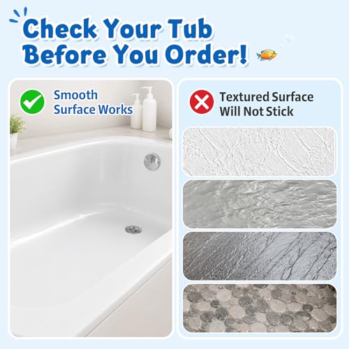 XIYUNTE Baby Bath Mat for Tub Non Slip, BPA Free Extra Long Bathtub Mat Non Slip 40x16 with Drain Holes and 200 Suction Cups, Non Toxic Machine Washable Bath tub mat, EU Certified, Sea Turtle - color: A-sea Turtle