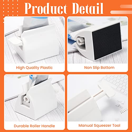 Set of 2 Rolling Tube Toothpaste Squeezer Dispenser Toothpaste Seat Holder Stand - color: Multicolor